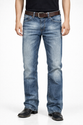 Washed Blue Bootcut Jeans