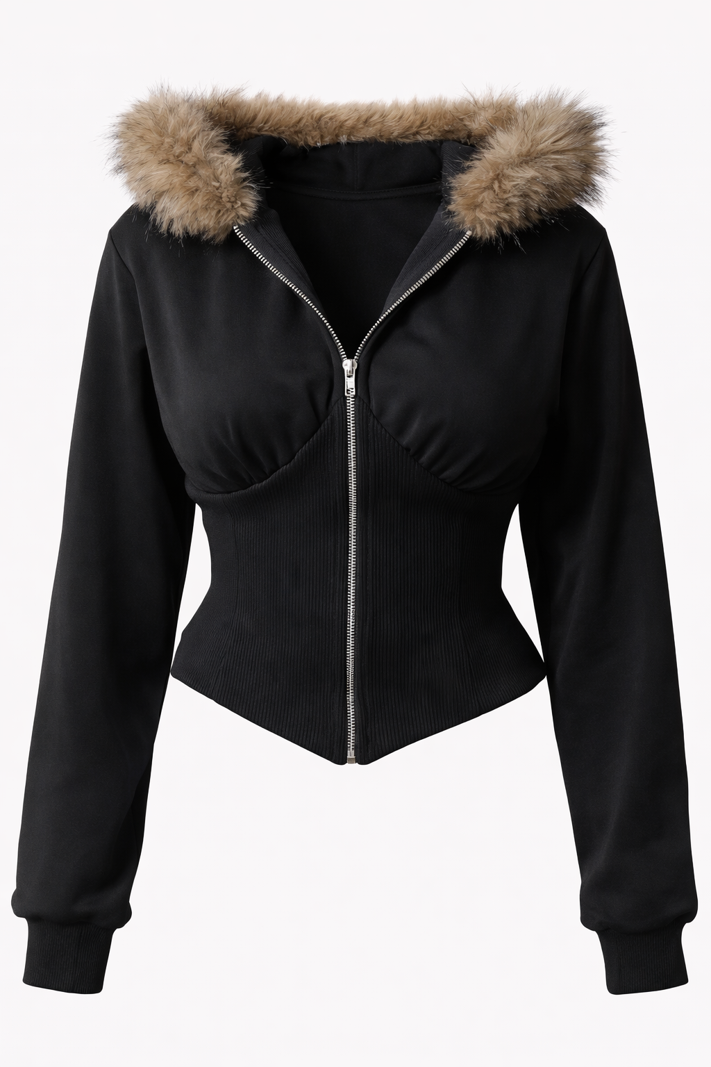 Simple Black Fur Jacket