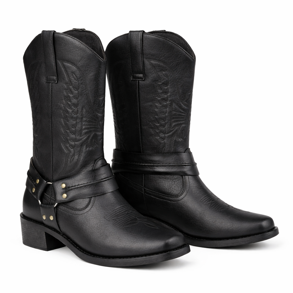 Denim Boots with Zip Closure