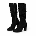 Knee-High Boots with Side Zipper