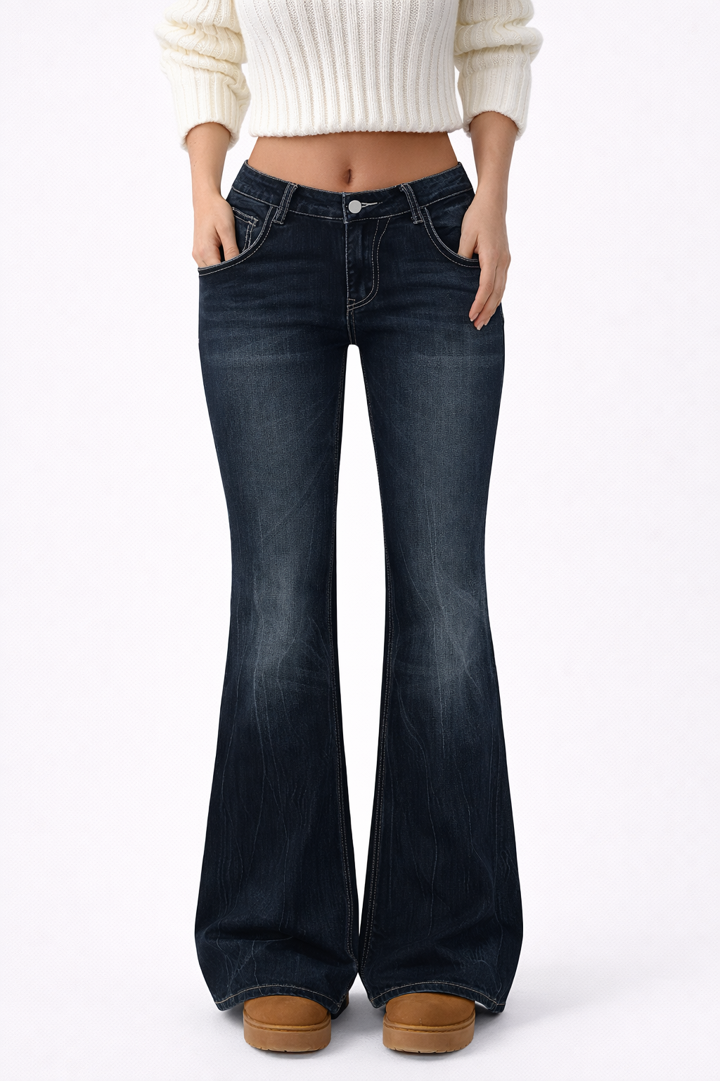 Y2K Dark Blue Flare Jeans