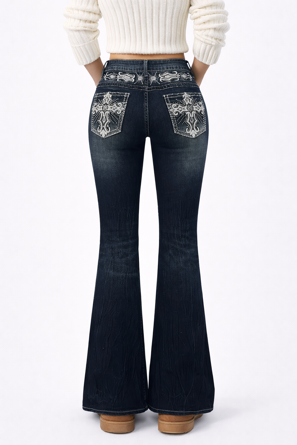 Y2K Dark Blue Flare Jeans