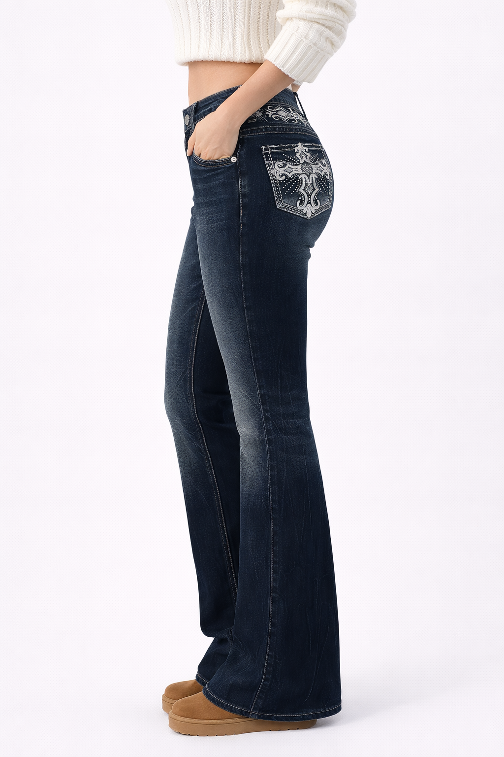 Y2K Dark Blue Flare Jeans